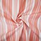 Peach Orange-White Polyester Cotton Striped Shirting Woven Fabric By the Yard